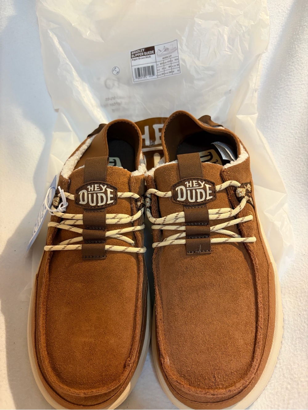 Hey Dude Men’s Tan Suede Slip-On Loafers
